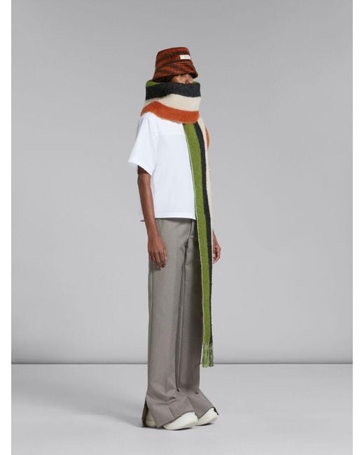 Marni Gray Houndstooth Checked Trousers