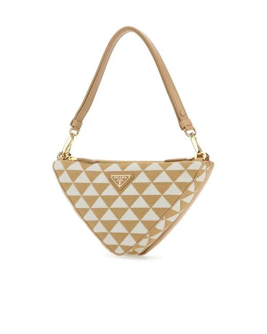 Prada White Symbole Logo Shoulder Bag