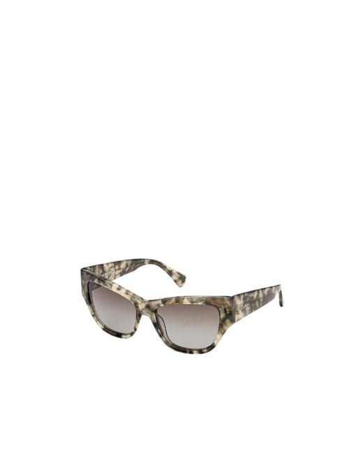 Max Mara Metallic Rectangle Frame Sunglasses