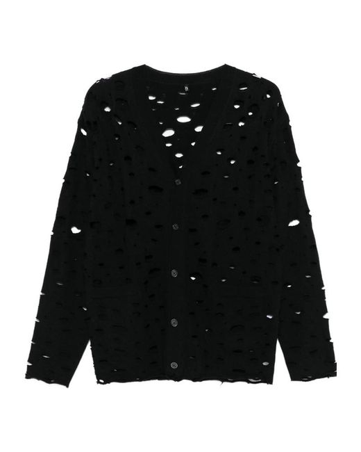 R13 Black Distressed Button-Up Cardigan