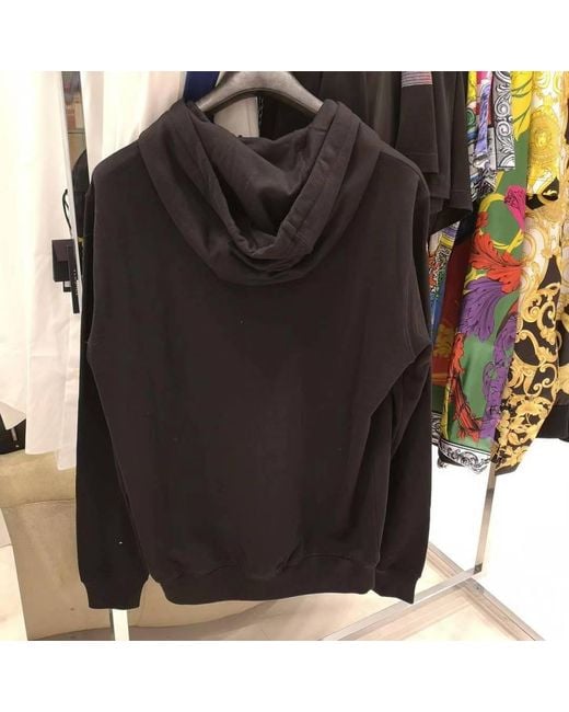 Versace Black Baroque Logo Hooded Hoodie for men