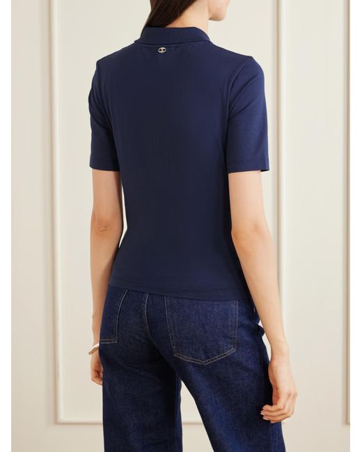 Rabanne Blue Rabanne Ruched Polo Top