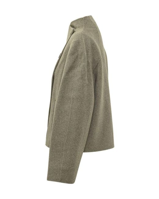 Ba&sh Green Kemelia Asymmetric Button Coat