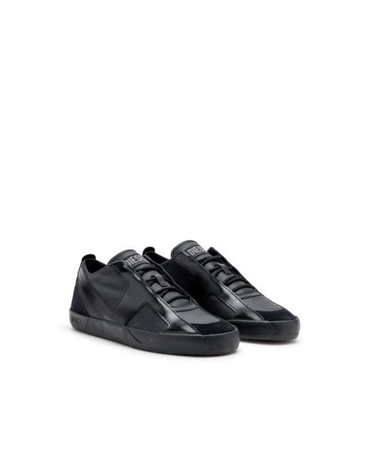 DIESEL Black S-Slante-D-Sneakers for men