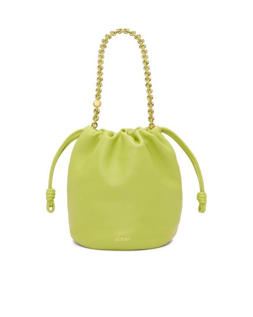 Loewe Yellow Chain Strap Bucket Shoulder Bag