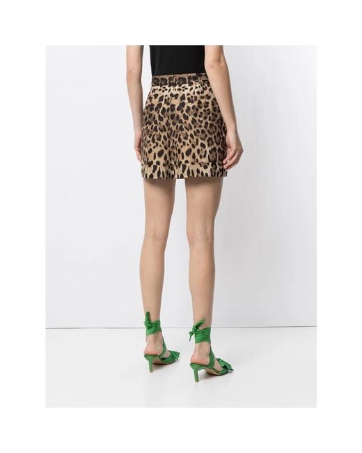 Dolce & Gabbana Natural Leopard Printed Poplin Shorts