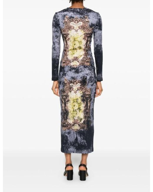 Jean Paul Gaultier Blue Printed Maxi Dress