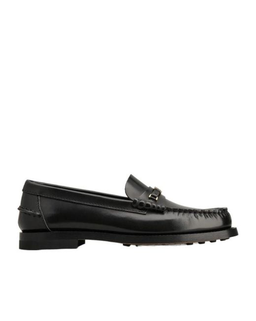 Tod's Black Logo Plaque Slip-On Loafers