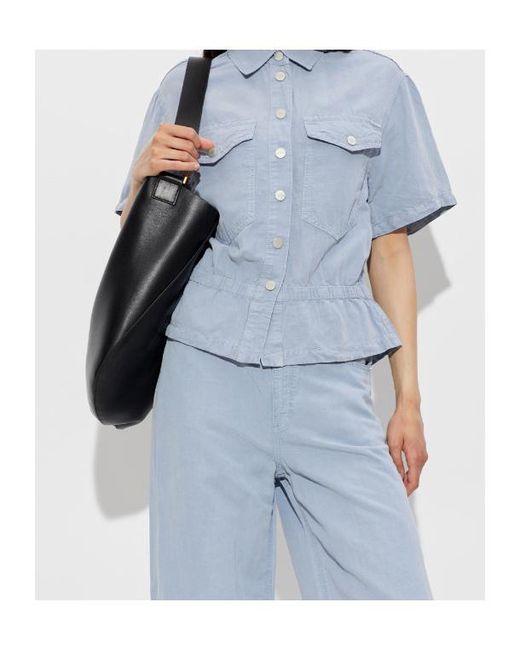 AllSaints Blue Short Sleeve Shirt