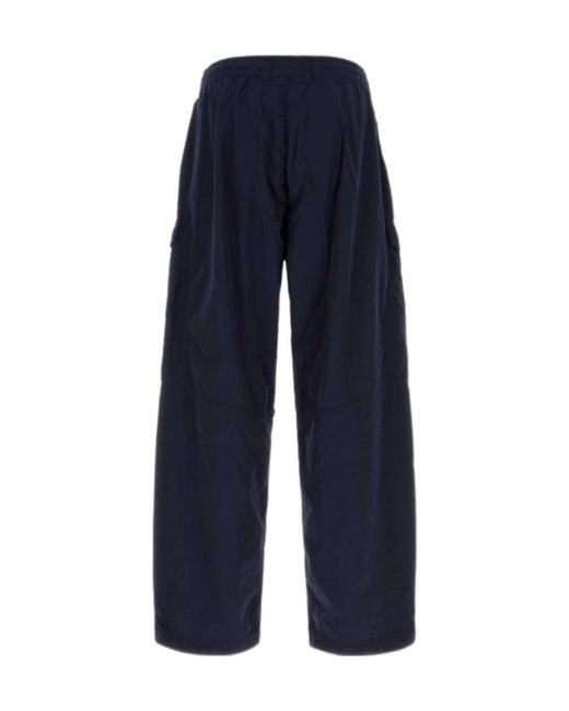 C P Company Blue Casual Trousers With Belt Loops for men