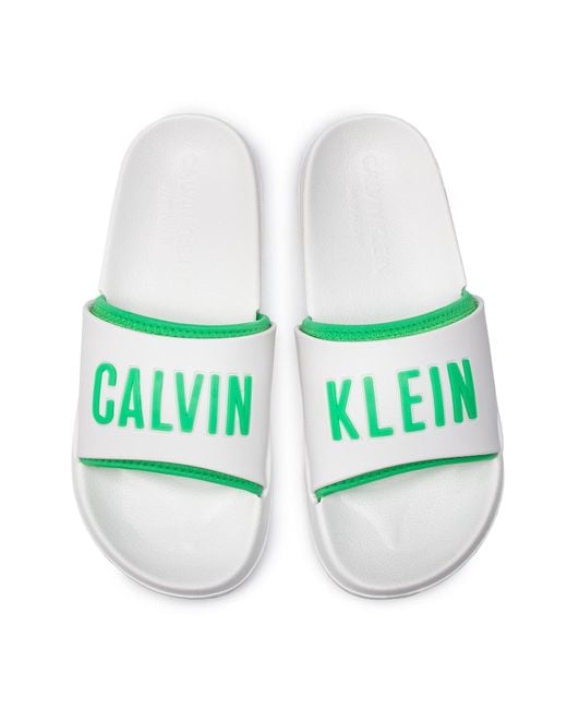 Calvin Klein Green Logo Slippers for men