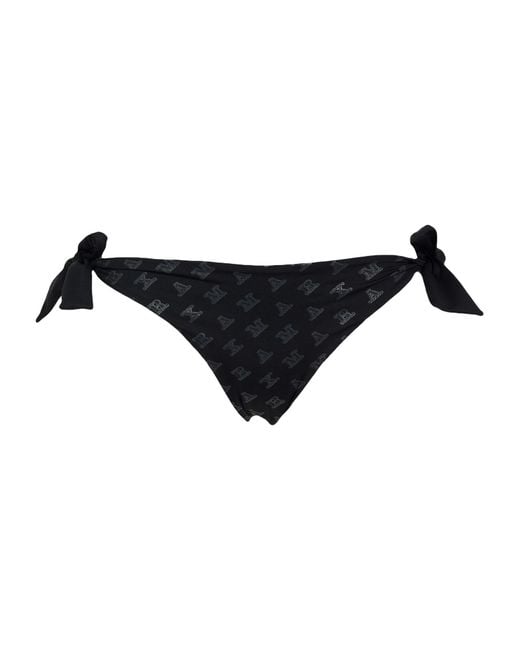 Max Mara Black Logo-Print Bikinis
