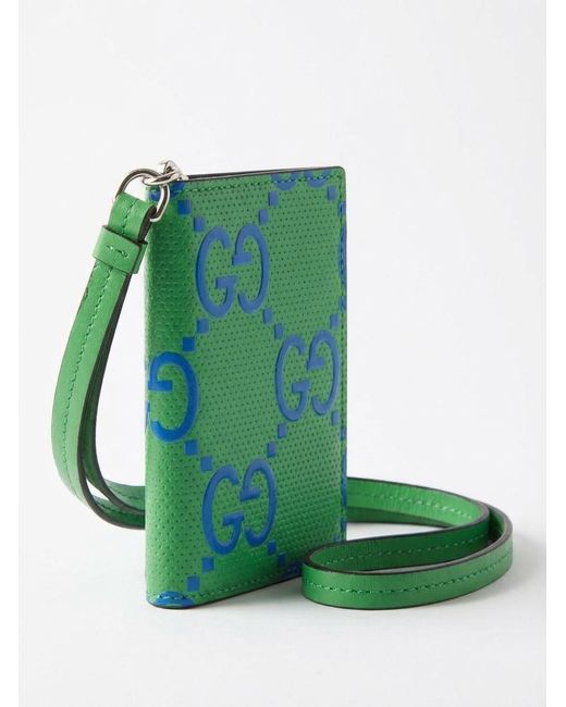 Gucci Green Gg-Embossed Cardholder for men