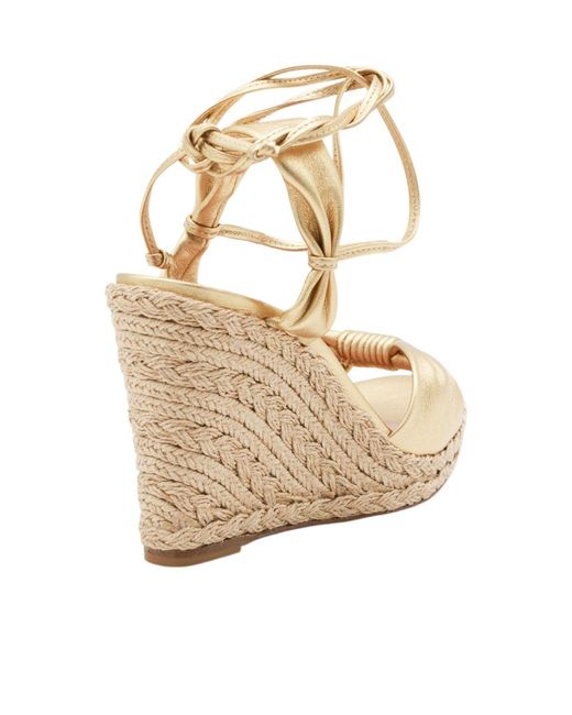 Aquazzura Metallic Knot Wedge Heeled Sandals
