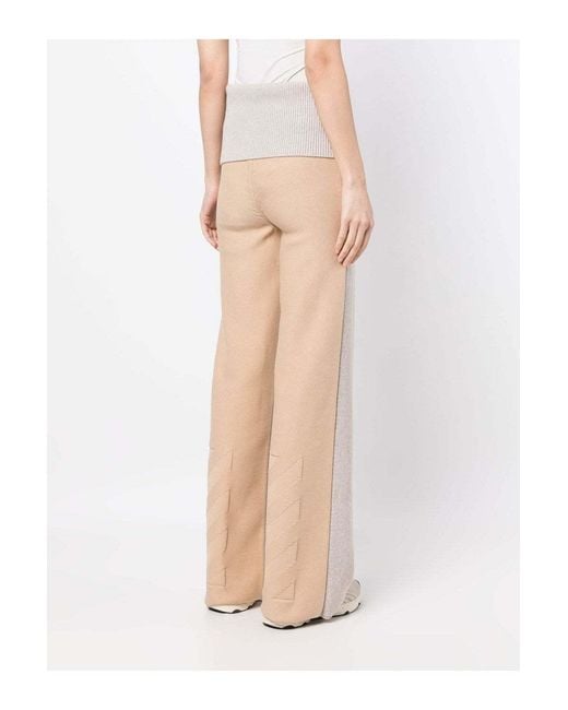 Off-White c/o Virgil Abloh White Diag Languid Two-Tone Knit Trousers