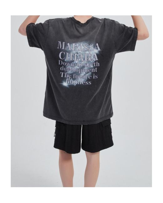 Marissa Chiara Black Short-Sleeved T-Shirt for men