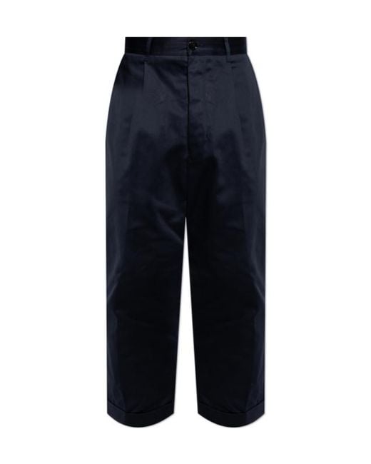 AMI Blue Ami Oversized Carrot Trousers for men