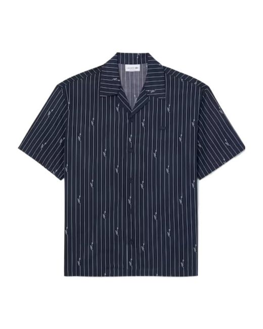 Lacoste Blue Relaxed Fit Print Twill Shirt for men