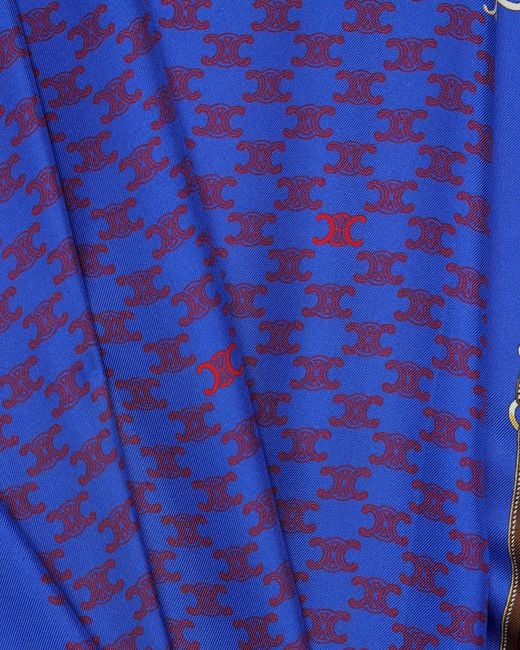 Céline Blue Patterned Silk Scarf