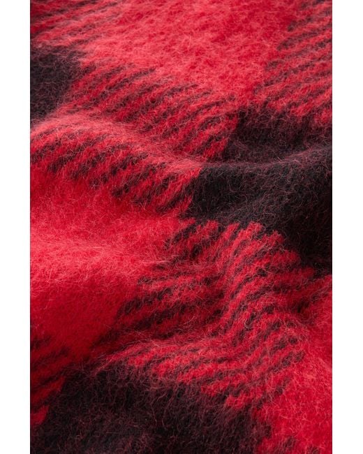 Woolrich Red Checked-Intarsia Knitted Jumper