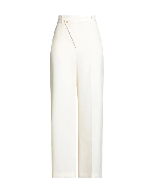 MM6 by Maison Margiela White Solid Color Loose Dress Pants