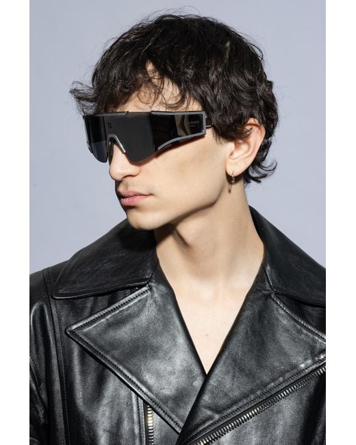 Balmain White Eyewear Oversized Frame Sunglasses for men