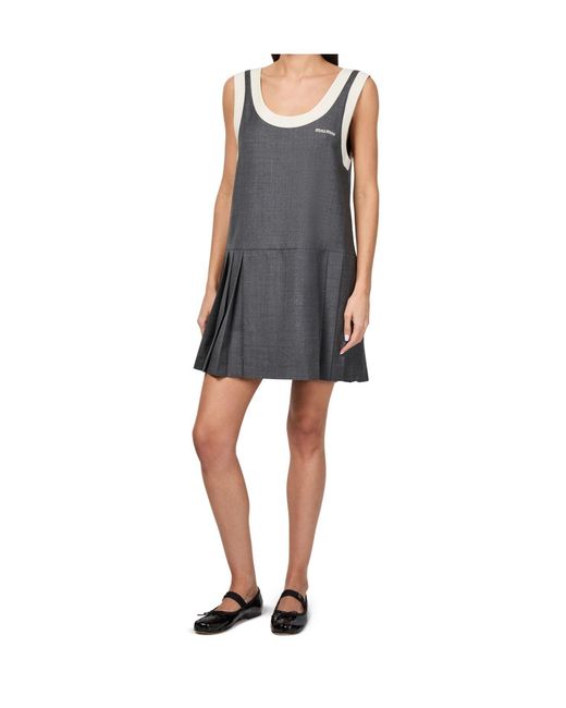 Miu Miu Gray Sleeveless Dress