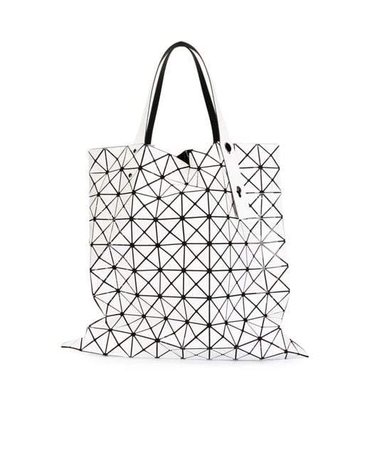 Issey Miyake White Geometric-Patterned Handbag