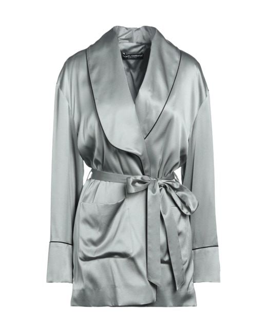 Dolce & Gabbana Gray Color-Blocked Satin Home Top