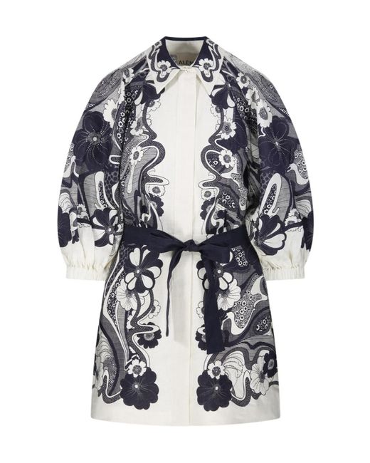 ALÉMAIS Blue Floral Printed Mickey Mini Dress