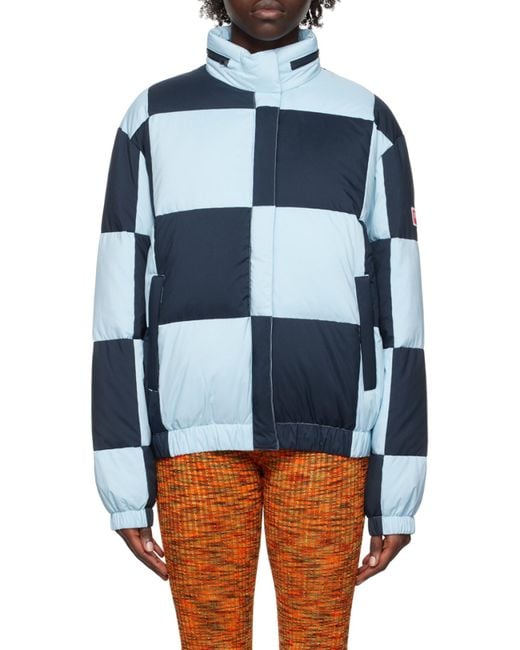 KENZO Blue Check Quilted Down Jacket