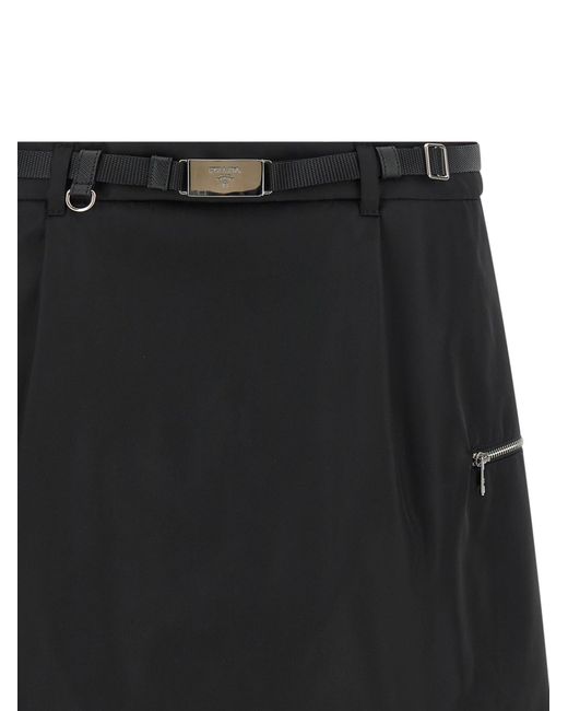 Prada Black Belted Mini Skirt