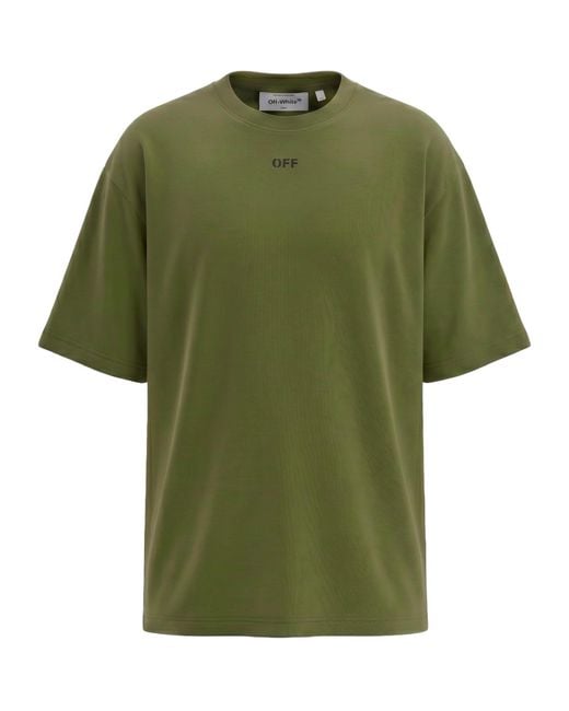 Off-White c/o Virgil Abloh Green Oversized Cotton T-Shirt for men