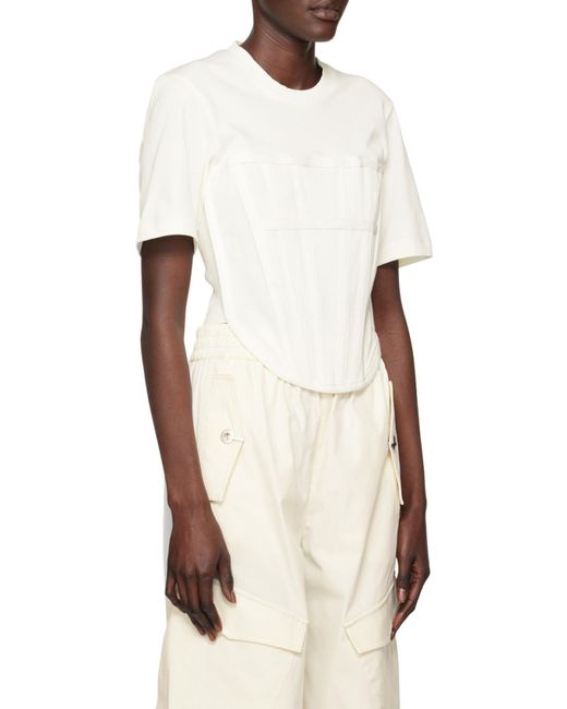 Dion Lee White Corset Organic Cotton T-Shirt for men