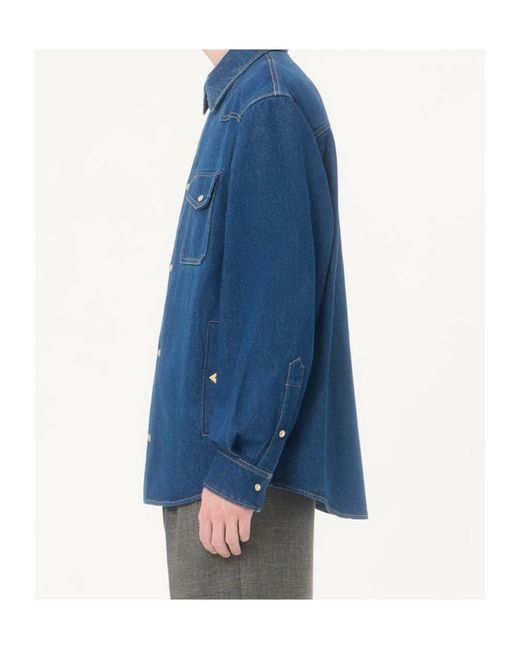 Valentino Blue Vgold Western Denim Shirt for men