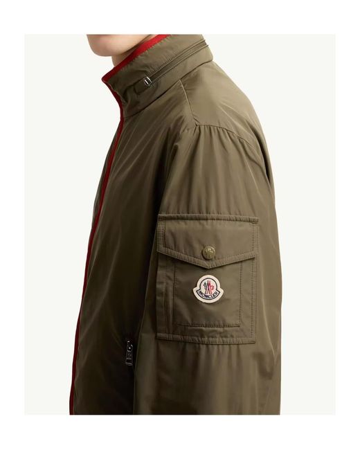 Moncler Green Sayan Logo Patch Zip-Up Jacket for men