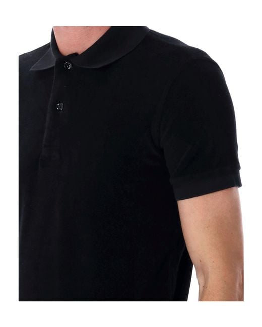 Tom Ford Blue Short Sleeved Towelling Polo Shirt for men