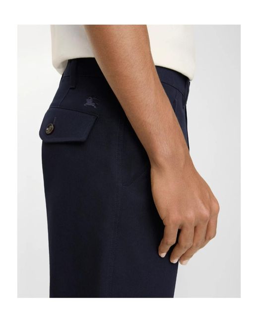Burberry Blue Twill Chino Pants for men
