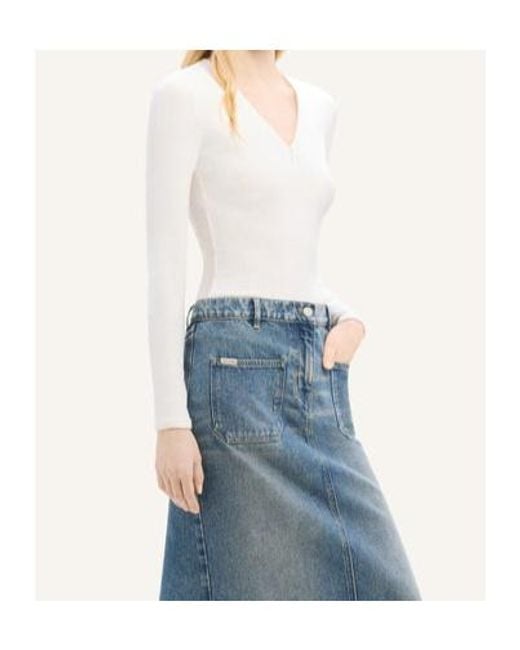 Courreges White 90's Zip-Neck T-Shirt