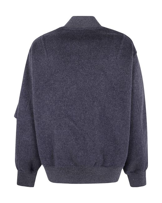 Semicouture Blue Zip-Up Bomber Jacket