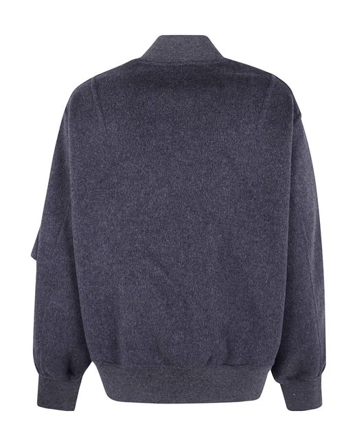 Semicouture Blue Zip-Up Bomber Jacket