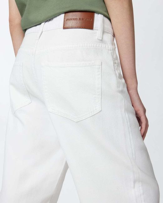 Pinko White Straight-Leg Jeans