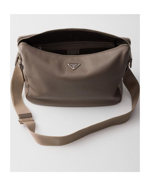 Prada Brown Medium Leather Shoulder Bag for men