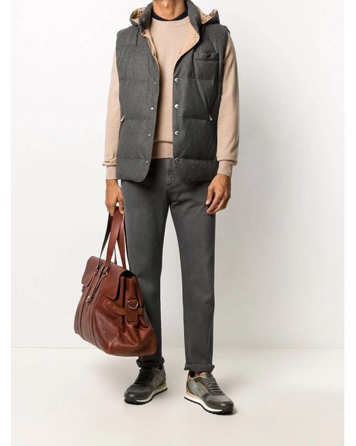 Brunello Cucinelli Natural Crew-Neck Fine-Knit Jumper for men