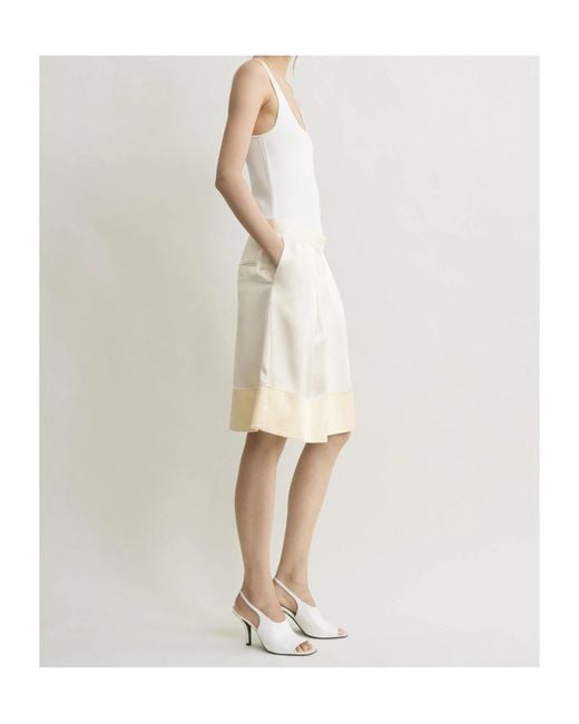 Totême  Natural Totême Contrast Satin-Trim Skirt