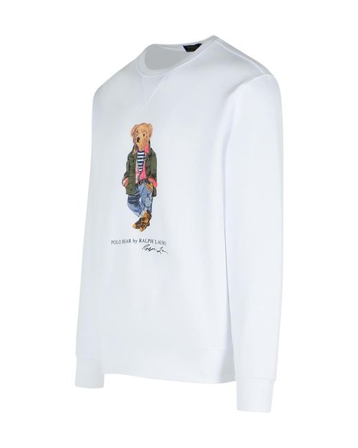 Polo Ralph Lauren White Polo Bear Fleece Sweatshirt for men