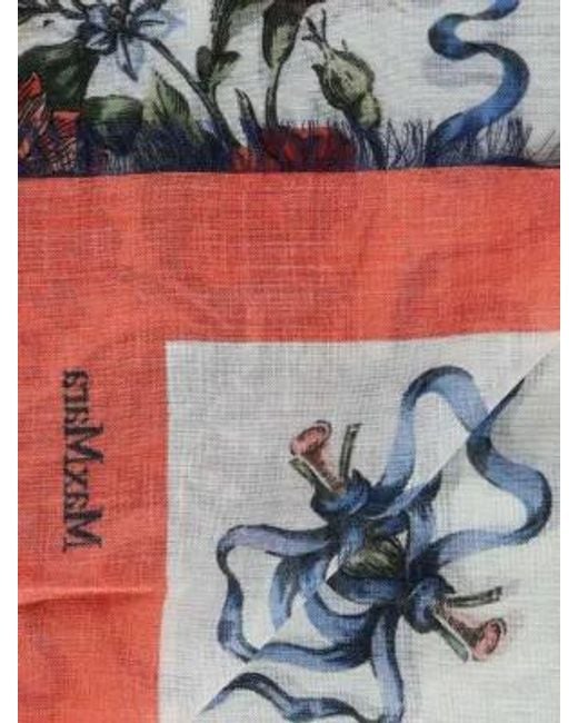 Max Mara Red Graphic Printed Scarf