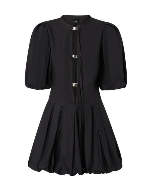 Pinko Black Buckled Pleated Mini Dress