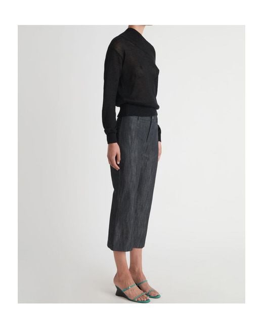Paloma Wool Black Soto Funnel-Neck Fine-Knit Sweater