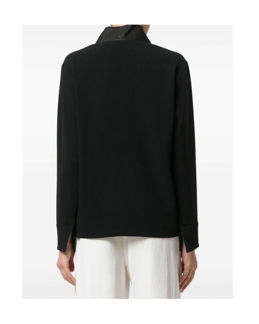Alberto Biani Blue Crepe Blouse